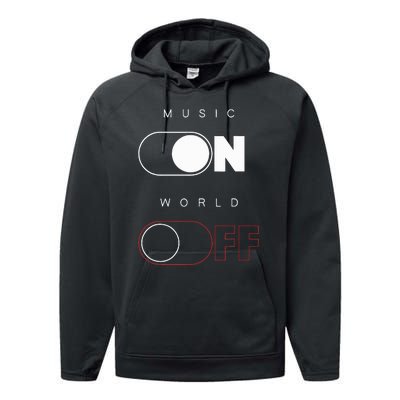 Music On World Off Performance Fleece Hoodie