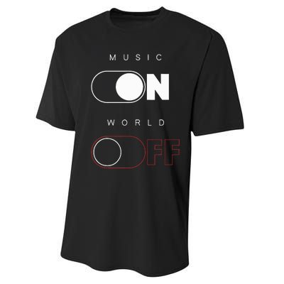 Music On World Off Performance Sprint T-Shirt