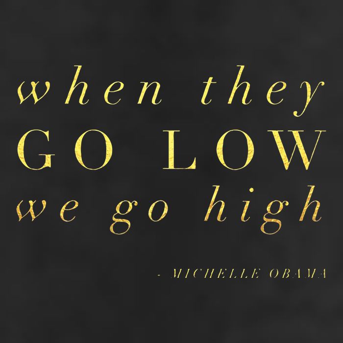 Michelle Obama When They Go Low We Go High Top Barack 25L Jumbo Tote