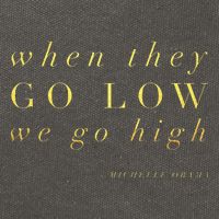 Michelle Obama When They Go Low We Go High Top Barack Cotton Canvas Backpack