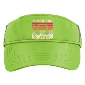 Music On World Off Music Lovers Musician Outfit EDM Music DJ Adult Drive Performance Visor