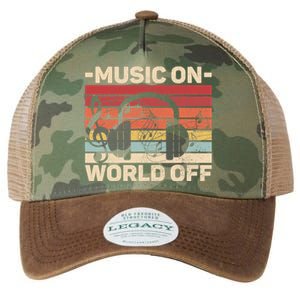 Music On World Off Music Lovers Musician Outfit EDM Music DJ Legacy Tie Dye Trucker Hat