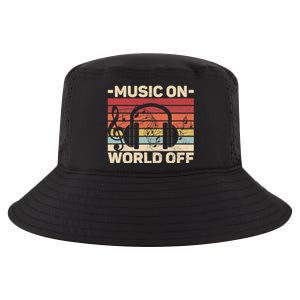 Music On World Off Music Lovers Musician Outfit EDM Music DJ Cool Comfort Performance Bucket Hat