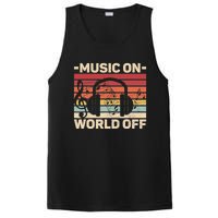 Music On World Off Music Lovers Musician Outfit EDM Music DJ PosiCharge Competitor Tank