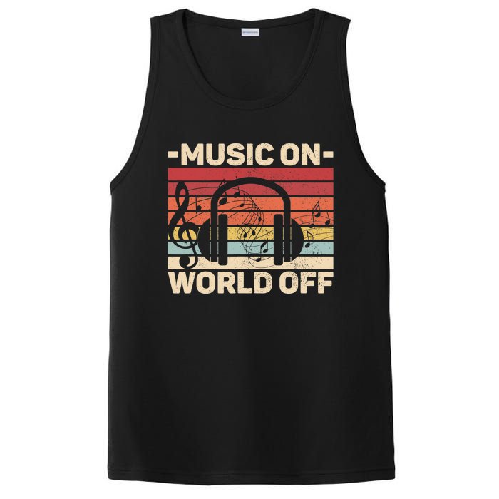 Music On World Off Music Lovers Musician Outfit EDM Music DJ PosiCharge Competitor Tank