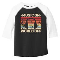 Music On World Off Music Lovers Musician Outfit EDM Music DJ Toddler Fine Jersey T-Shirt