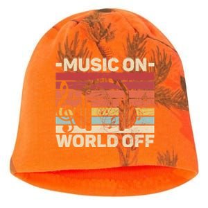 Music On World Off Music Lovers Musician Outfit EDM Music DJ Kati - Camo Knit Beanie