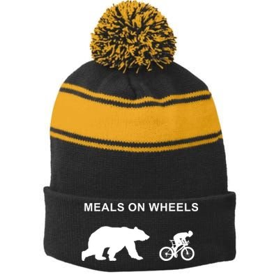 Meals On Wheels Stripe Pom Pom Beanie