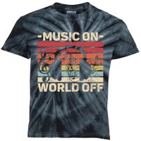 Music On World Off Music Lovers Musician Outfit Edm Music Dj Kids Tie-Dye T-Shirt