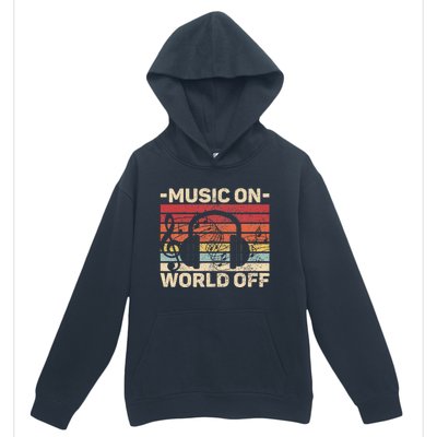 Music On World Off Music Lovers Musician Outfit Edm Music Dj Urban Pullover Hoodie