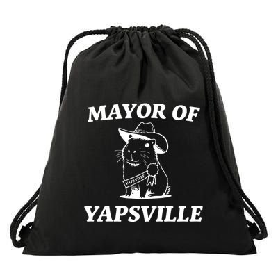 Mayor Of Yapsville Capybara Yap Meme Funny Yapping Cowboy Drawstring Bag