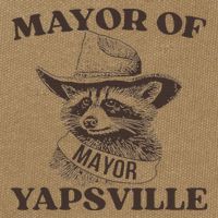 Mayor Of Yapsville Retro Racoons Western Hats Cotton Canvas Backpack