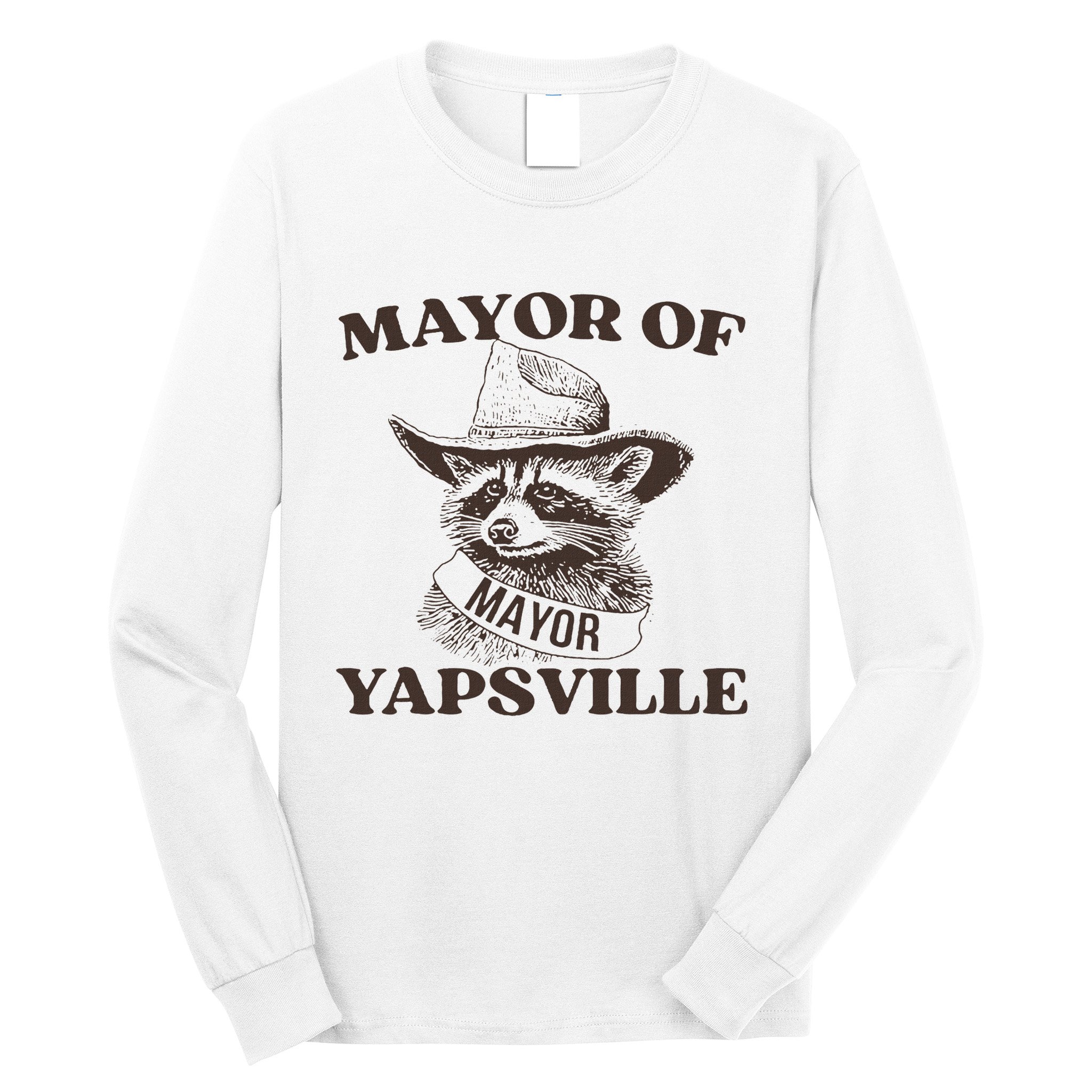 Mayor Of Yapsville Retro Racoons Western Hats Long Sleeve Shirt