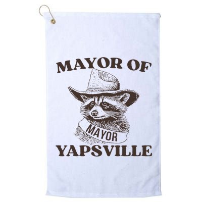 Mayor Of Yapsville Retro Racoons Western Hats Golf Towel