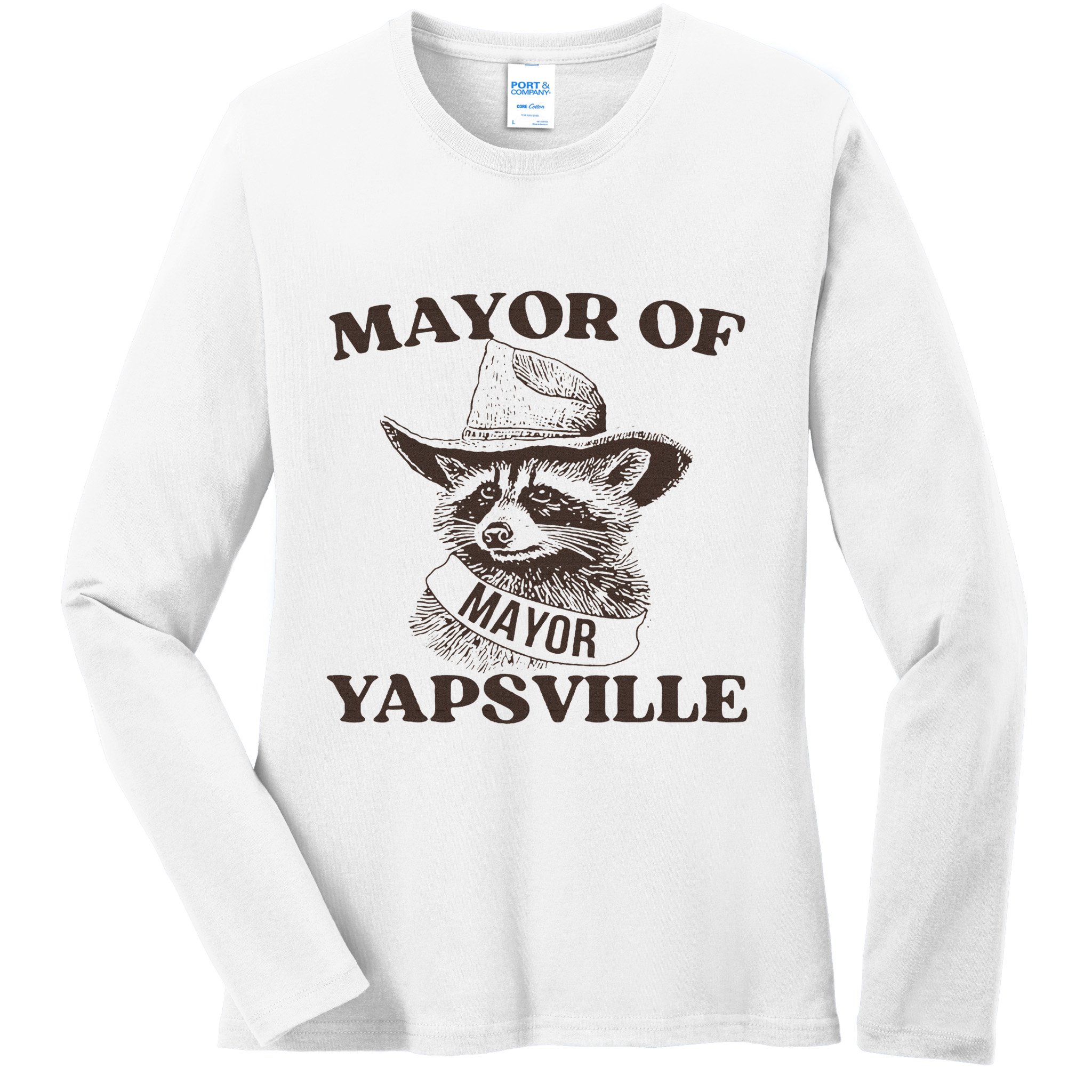Mayor Of Yapsville Retro Racoons Western Hats Ladies Long Sleeve Shirt