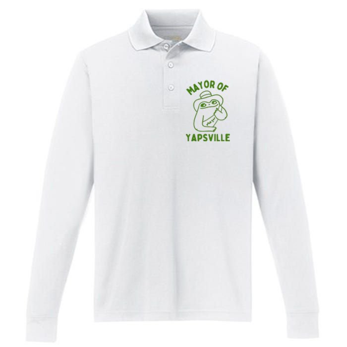 Mayor Of Yapville Performance Long Sleeve Polo