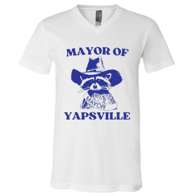 Mayor Of Yapsville Retro Racoons Western Hats V-Neck T-Shirt