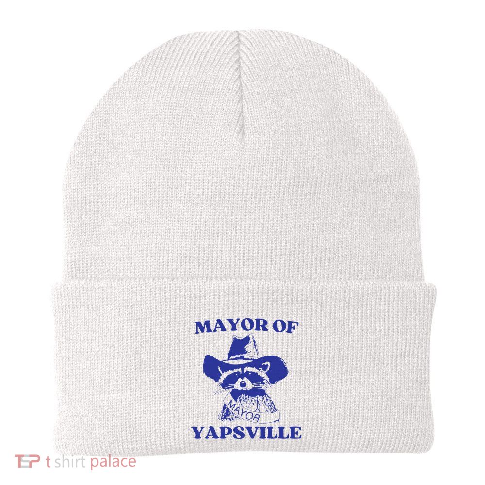 Mayor Of Yapsville Retro Racoons Western Hats Knit Cap Winter Beanie