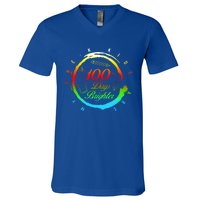 My Pregiftk 100 Days Of School Brighter Teacher Student Gift V-Neck T-Shirt