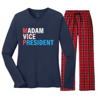 Madam President 2024 Women's Long Sleeve Flannel Pajama Set 