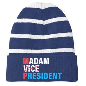 Madam President 2024 Striped Beanie with Solid Band