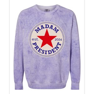 Madam President 2024 Funny Kamala Harris Star Colorblast Crewneck Sweatshirt