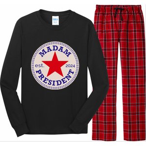 Madam President 2024 Funny Kamala Harris Star Long Sleeve Pajama Set