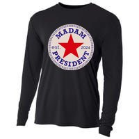 Madam President 2024 Funny Kamala Harris Star Cooling Performance Long Sleeve Crew