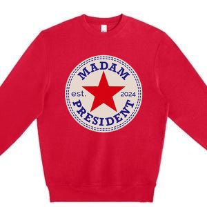 Madam President 2024 Funny Kamala Harris Star Premium Crewneck Sweatshirt