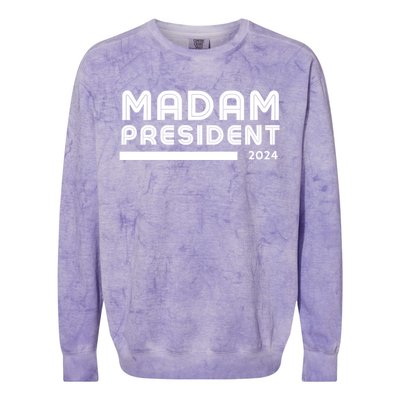 Madam President 2024 Cool Gift Colorblast Crewneck Sweatshirt