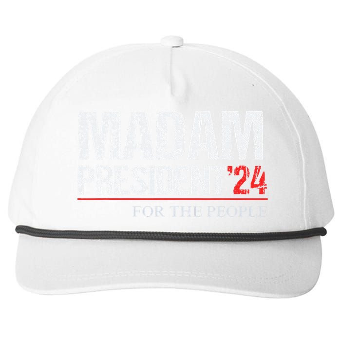 Madam President 2024 Feminist Women Vice President Snapback Five-Panel Rope Hat