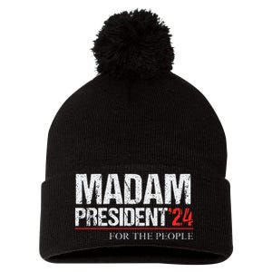 Madam President 2024 Feminist Women Vice President Pom Pom 12in Knit Beanie