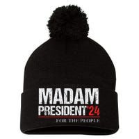 Madam President 2024 Feminist Women Vice President Pom Pom 12in Knit Beanie