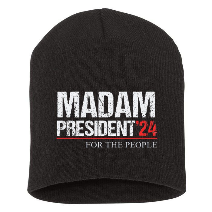 Madam President 2024 Feminist Women Vice President Short Acrylic Beanie