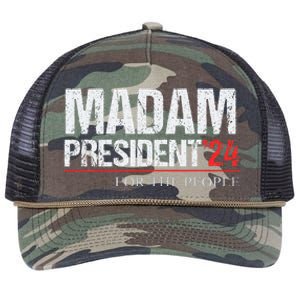 Madam President 2024 Feminist Women Vice President Retro Rope Trucker Hat Cap