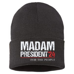 Madam President 2024 Feminist Women Vice President Sustainable Knit Beanie