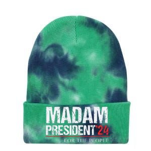 Madam President 2024 Feminist Women Vice President Tie Dye 12in Knit Beanie