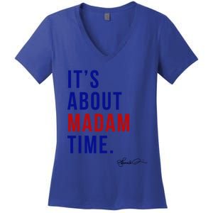 Madam President 2024 ItS About Madam Time Gift Women's V-Neck T-Shirt