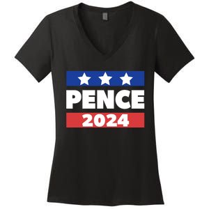 Mike Pence 2024 American Presidential Election 2024 USA Women's V-Neck T-Shirt