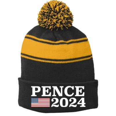 Mike Pence 2024 For President Mike Pence 2024 Stripe Pom Pom Beanie