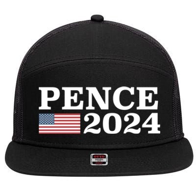 Mike Pence 2024 For President Mike Pence 2024 7 Panel Mesh Trucker Snapback Hat