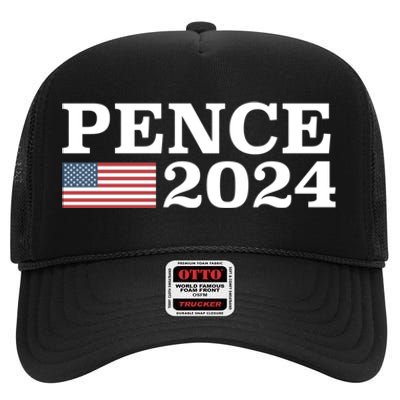 Mike Pence 2024 For President Mike Pence 2024 High Crown Mesh Back Trucker Hat