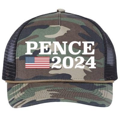 Mike Pence 2024 For President Mike Pence 2024 Retro Rope Trucker Hat Cap