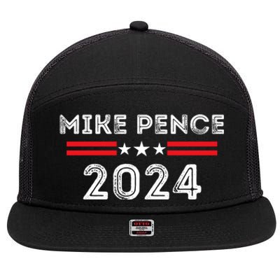 Mike Pence 2024 For President Mike Pence 2024 7 Panel Mesh Trucker Snapback Hat