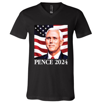 Mike Pence 2024 Presidential Portrait V-Neck T-Shirt