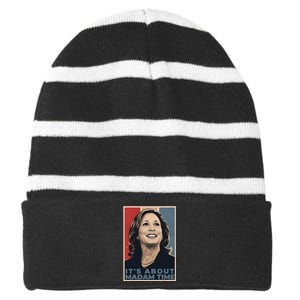 Madam President 2024 ItS About Madam Time Striped Beanie with Solid Band