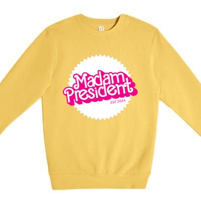 Madam President 2024 Funny Cute Kamala Harris Premium Crewneck Sweatshirt