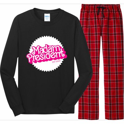 Madam President 2024 Funny Cute Kamala Harris Long Sleeve Pajama Set