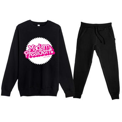 Madam President 2024 Funny Cute Kamala Harris Premium Crewneck Sweatsuit Set