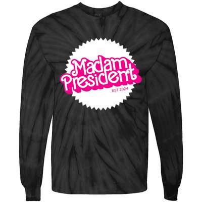 Madam President 2024 Funny Cute Kamala Harris Tie-Dye Long Sleeve Shirt